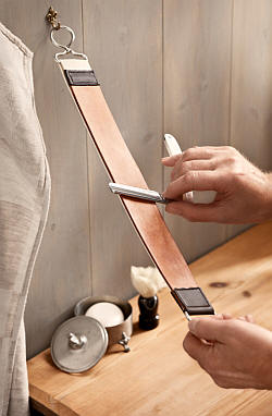 Straight Razor Being Stropped